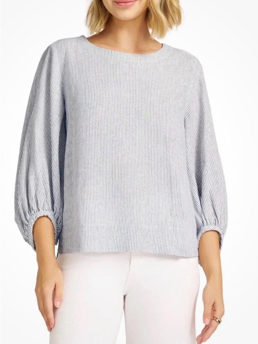 Matty M Women’s 3/4 Linen Blend Blouse